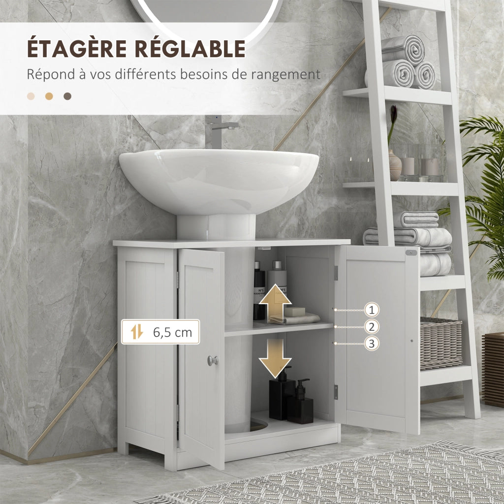 Mobile sottolavabo bagno ¨C Xylo ¨C 2 ante, ripiano regolabile, bianco, 60x30x60 cm