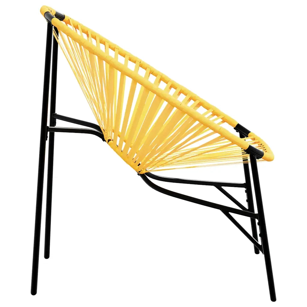 Set di Sedie da Giardino 3 pz | Sedie da Esterno in Polyrattan Nero e Giallo