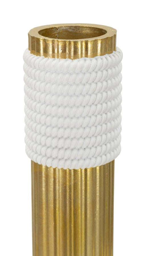 Vaso Bann Big 15,3x13x30,5 cm in Resina Oro e Bianco