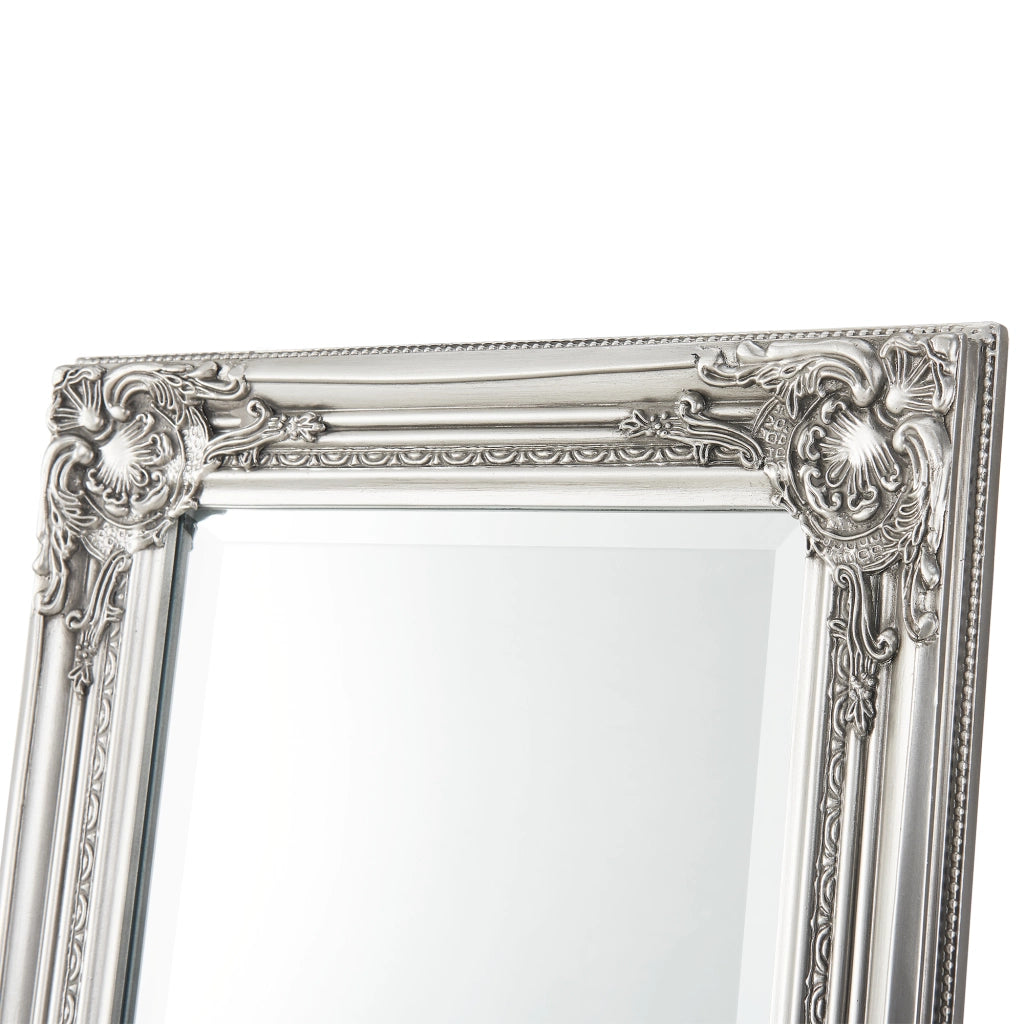 Specchio da Parete Livorno Stile Barocco Montaggio Verticale o Orizzontale 132x42 cm Argentato [en.casa]