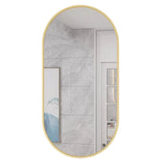 Specchio ovale con cornice dorata 100x50 cm