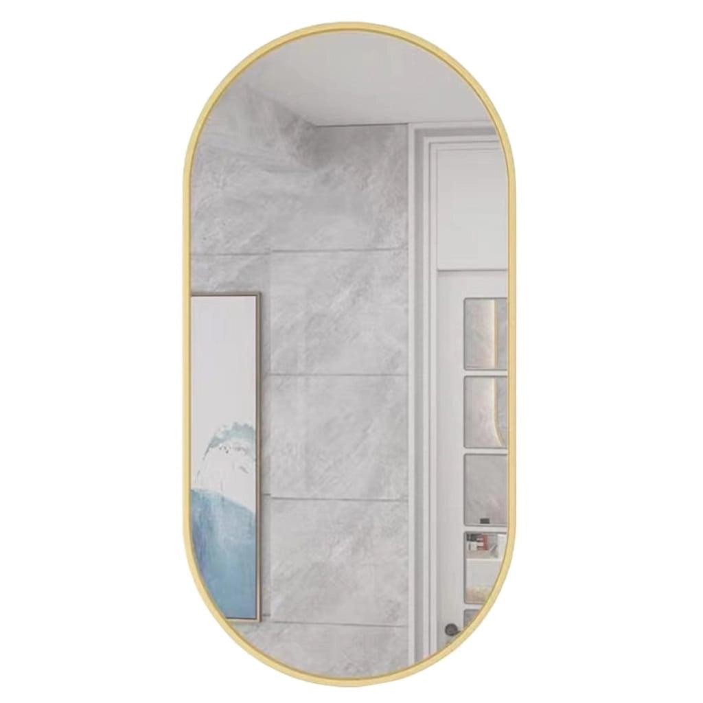 Specchio ovale con cornice dorata 100x50 cm