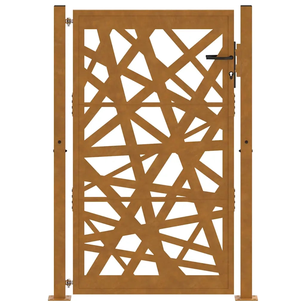 Cancello da giardino 100x150 cm in acciaio corten design leggero 4100956