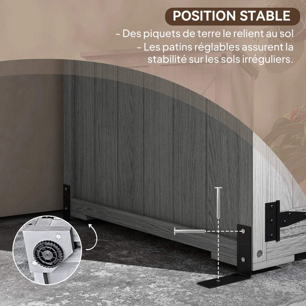 Casetta da Giardino ¨C Zephmum ¨C Legno Massello, 90x54.5x168.5 cm, Grigio