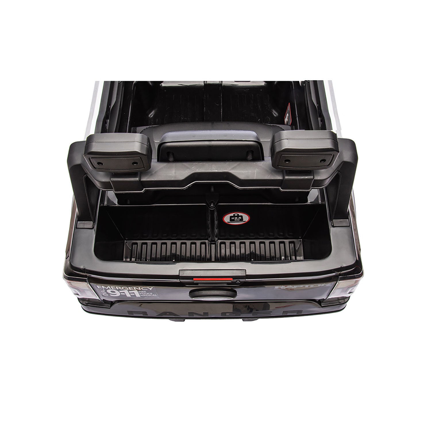 Macchina Elettrica per Bambini Licenza Ufficiale Ford Raptor Police 10,8V Bianco e Nero