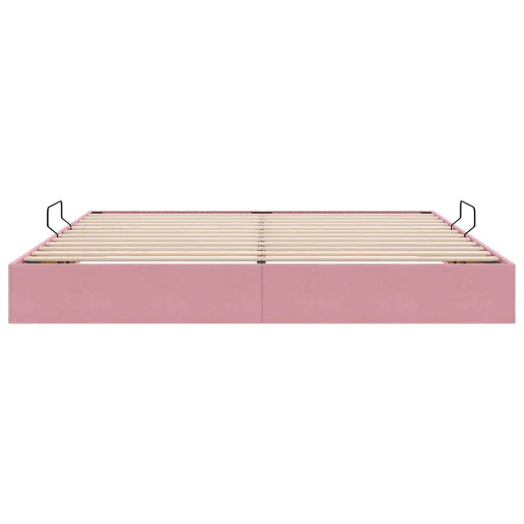 Letto ottomano con archiviazione Rosa 200 x 200 cm Velluto 3442909
