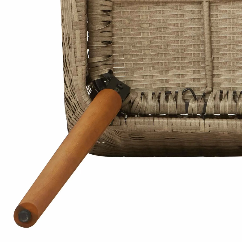 Set da Pranzo per Giardino con cuscino 7 pcs Beige polyrattan 3261631