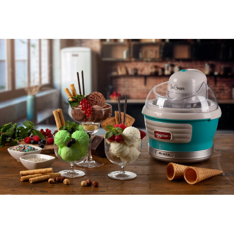 Macchina per fare il gelato 12W, capacità 1,5L, tempo preparazione 30 minuti - Azzurro