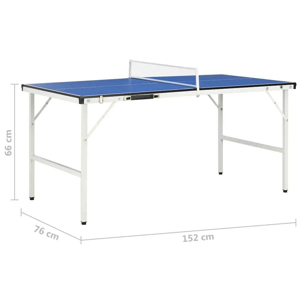 Tavolo da Ping Pong 5 Piedi con Rete 152x76x66 cm Blu 91946