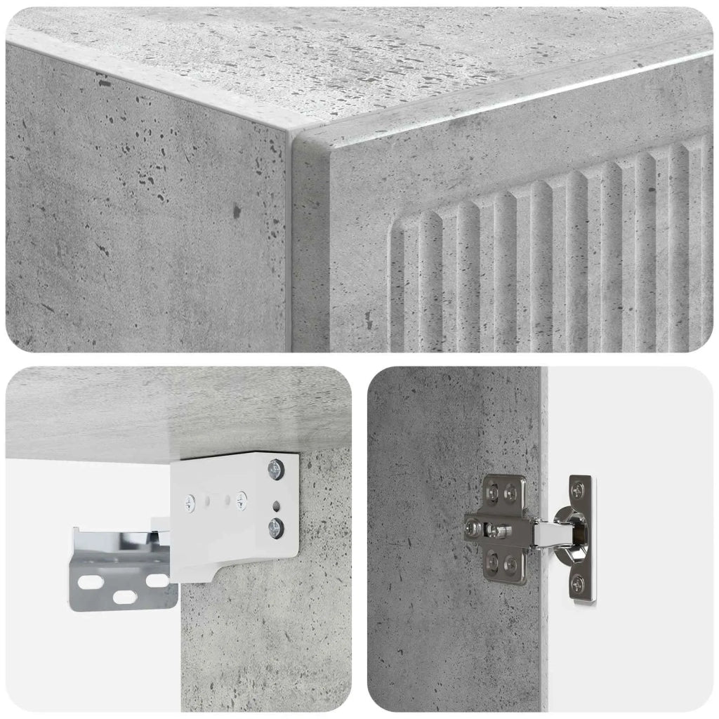 Mobiletto a muro Grigio Cemento 33 x 34,5 x 90 cm 897908