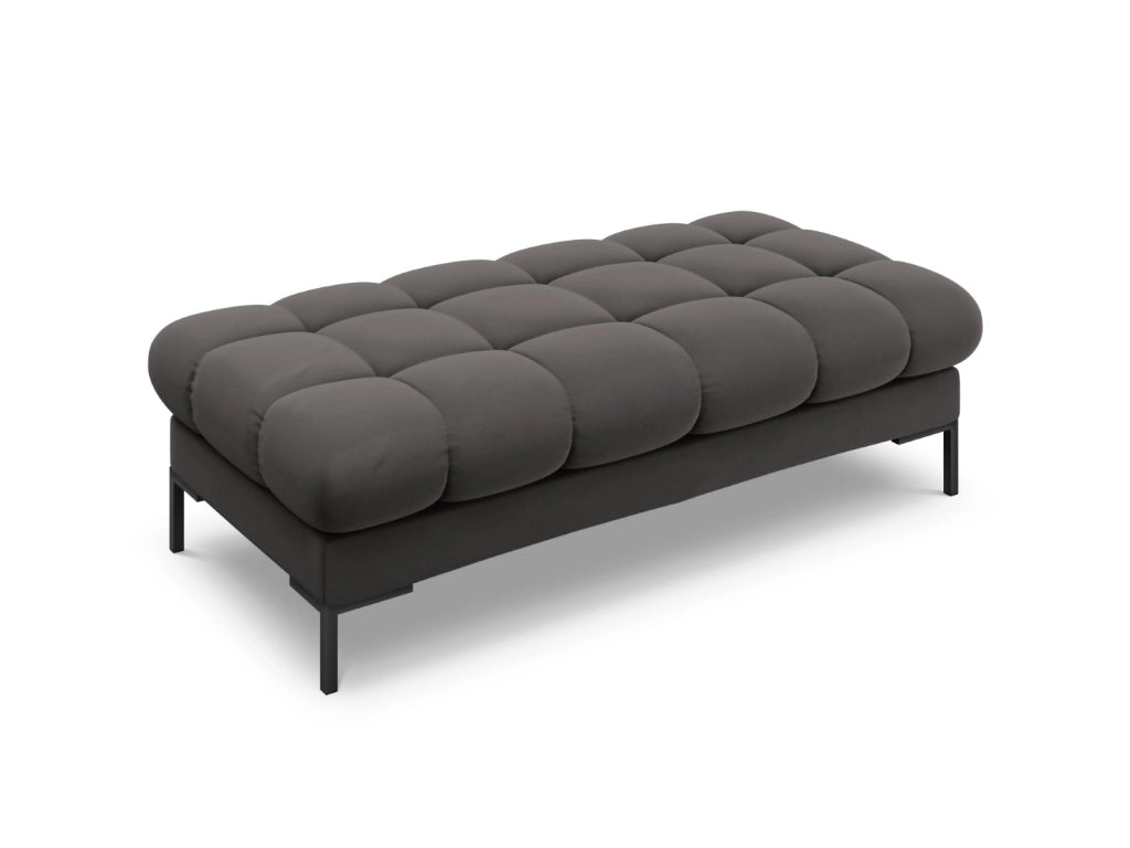 Cosmopolitan Design - Panca "Bali" 2 posti in velluto grigio scuro 