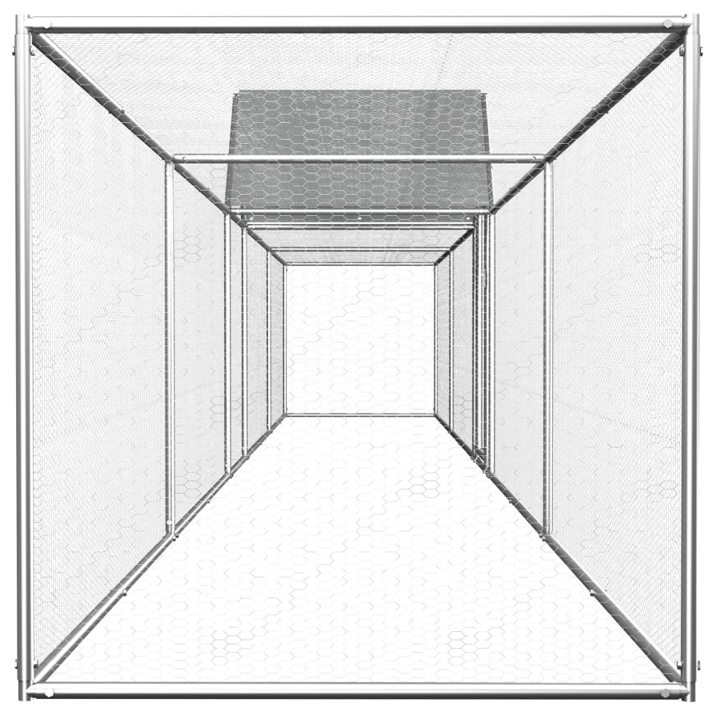 Pollaio 9 x 1 x 1,5 m in acciaio zincato con tetto impermeabile 02_0001721