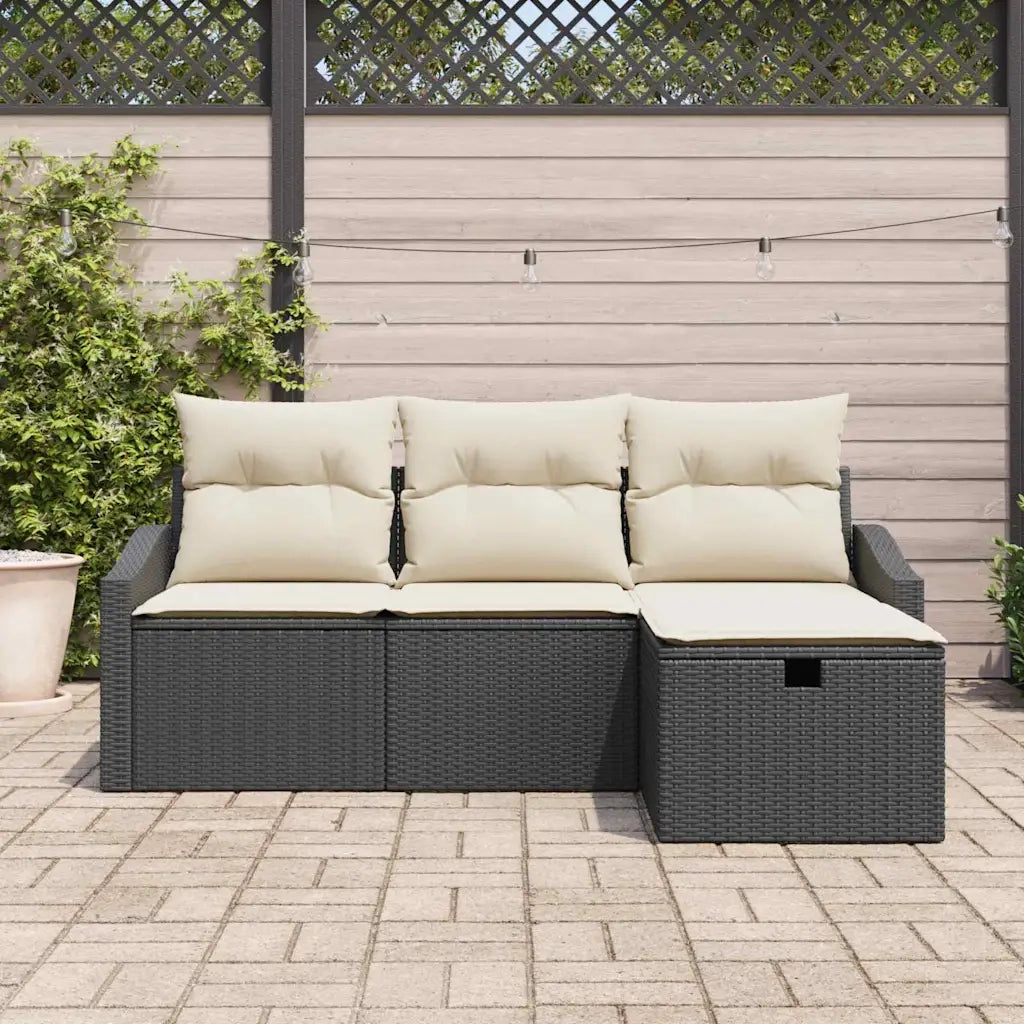 Set di divani con cuscino 4 pcs polyrattan