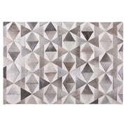 Tappeto tappetino Grigio Pelle 140 x 200 cm Patchwork Pelle Bovina Geometrico Rettangolare Moderno