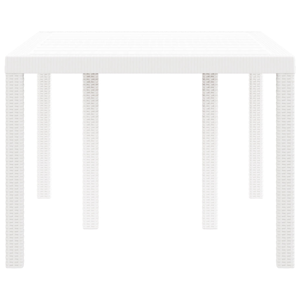Tavolo da Giardino Bianco 150x100x73 cm in Polyrattan
