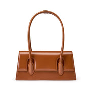 Borsa da spiaggia/a tracolla da donna in vera pelle, colore marrone.