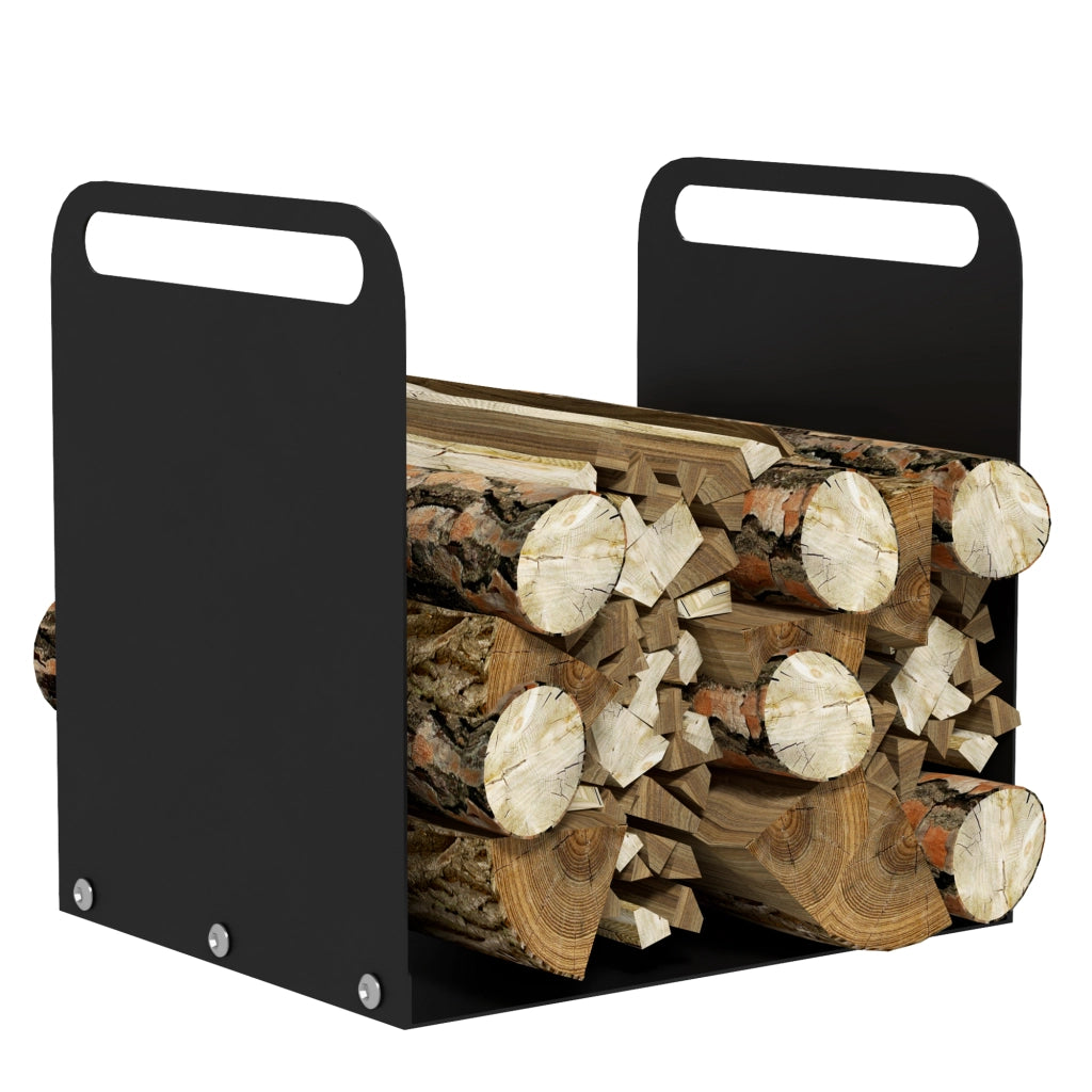Supporto per legna da ardere con maniglie ¨C zephmum ¨C nero 36x30x36cm