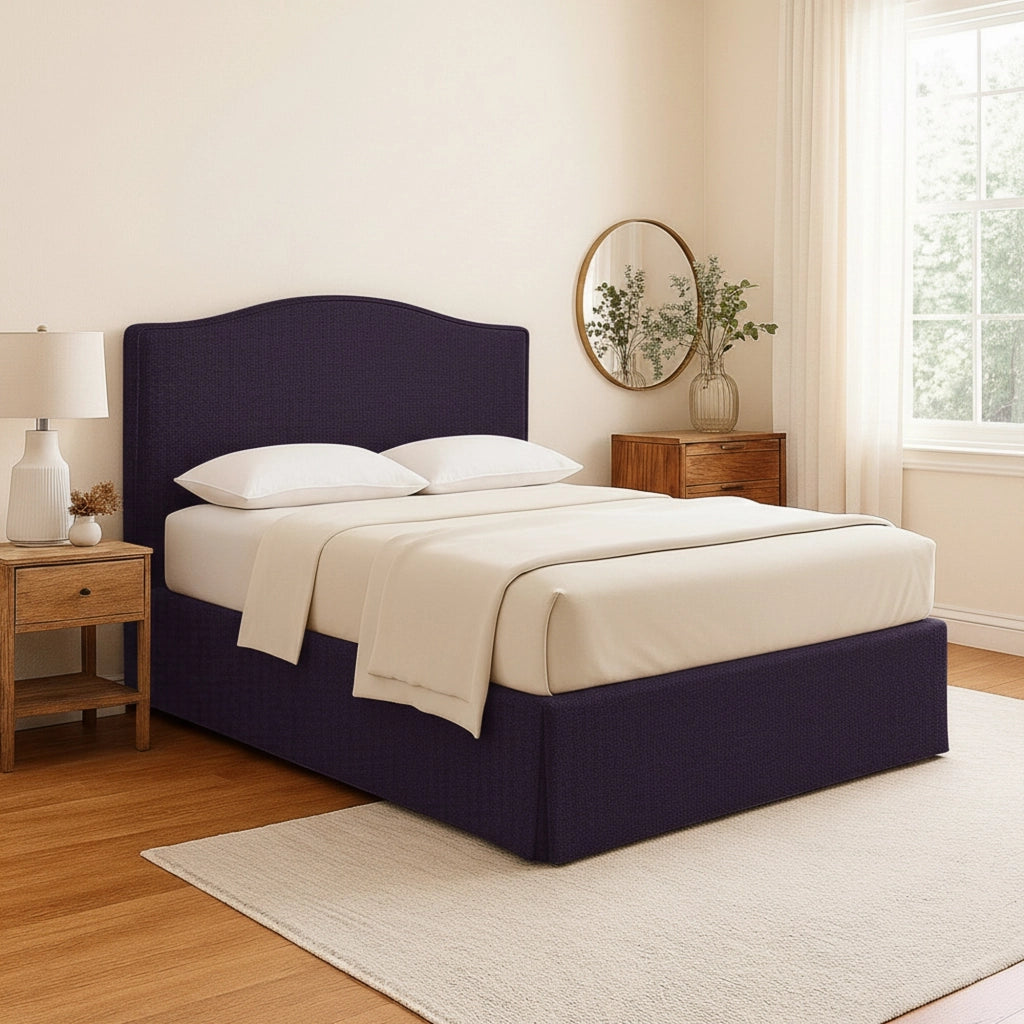 Bebington, Letto Matrimoniale Sfoderabile Made in Italy, Viola