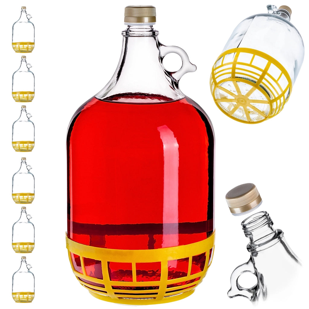 KADAX Bottiglia di vino 5L Palloncino Signora in un cestino Bottiglia di vino 6 pezzi + Tappo