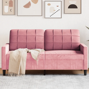 Divano a 2 Posti Rosa 140 cm in Velluto