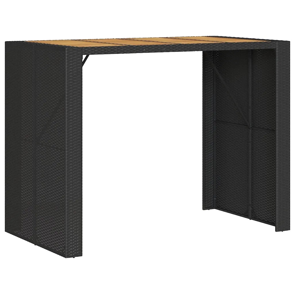 vidaXL Set Bar da Giardino 5pz senza Cuscini Nero in Polyrattan Acacia