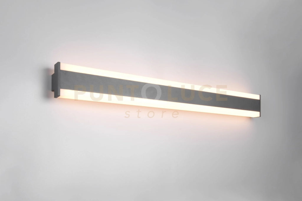 DAWSON APPLIQUE FASCIA DA ESTERNO ALLUMINIO ANTRACITE CON REGOLAZIONE SIA TEMPERATURA DI COLORE DEL LED SIA INTENSITA' IP54 L.100CM LED 11W 1300lm, 2300+3000+4000K