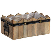 Cesto rettangolare in legno blu 24x15x9/10,5h cm