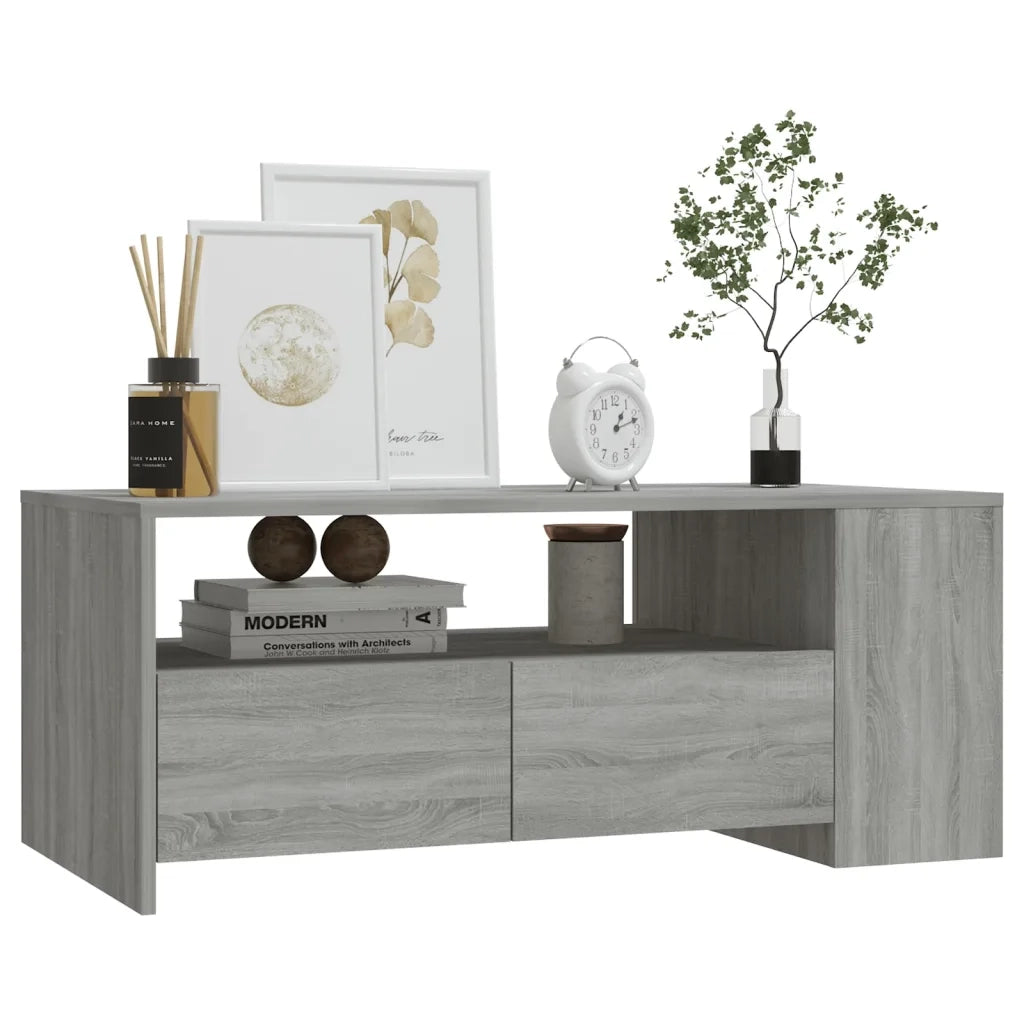 Tavolino da Salotto Grigio Sonoma 102x55x42cm Legno Multistrato cod mxl 11777