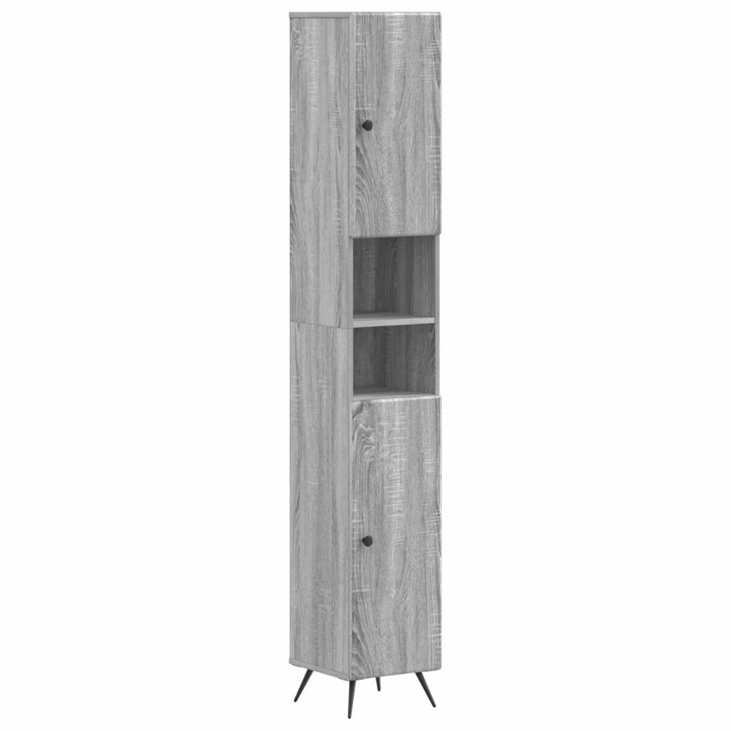 Armadio da Bagno con Ripiano Aperto BREDA Sonoma grigio 897481