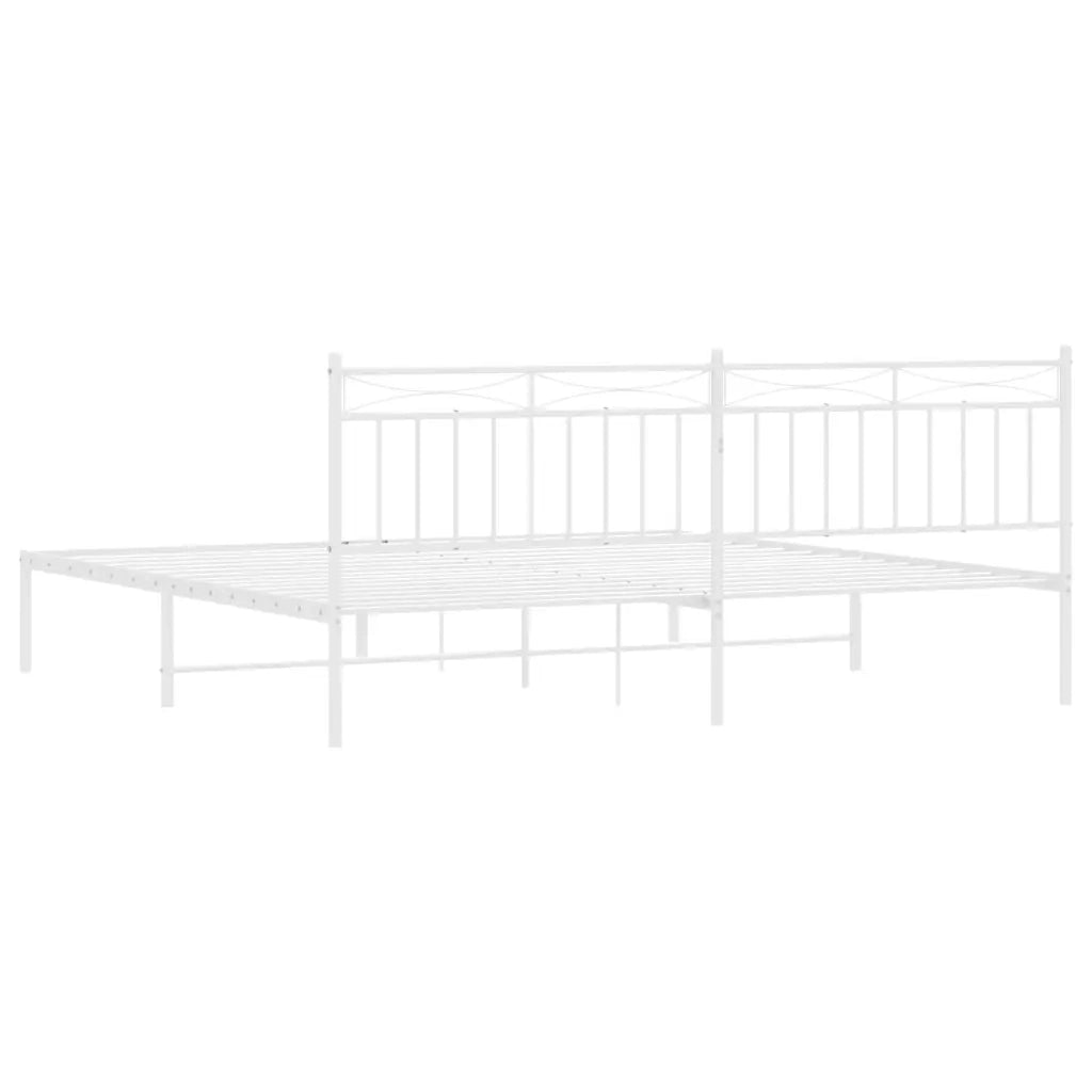 Giroletto con Testiera Metallo Bianco 200x200 cm 373747