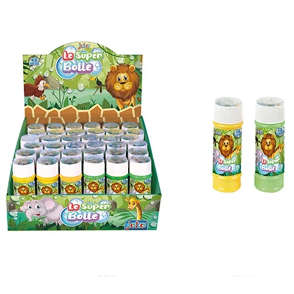 Trade Shop - Bolle Di Sapone Confezione Da 36pz Flaconi 60ml Safari Giungla Per Gioco Bambini 807588 -