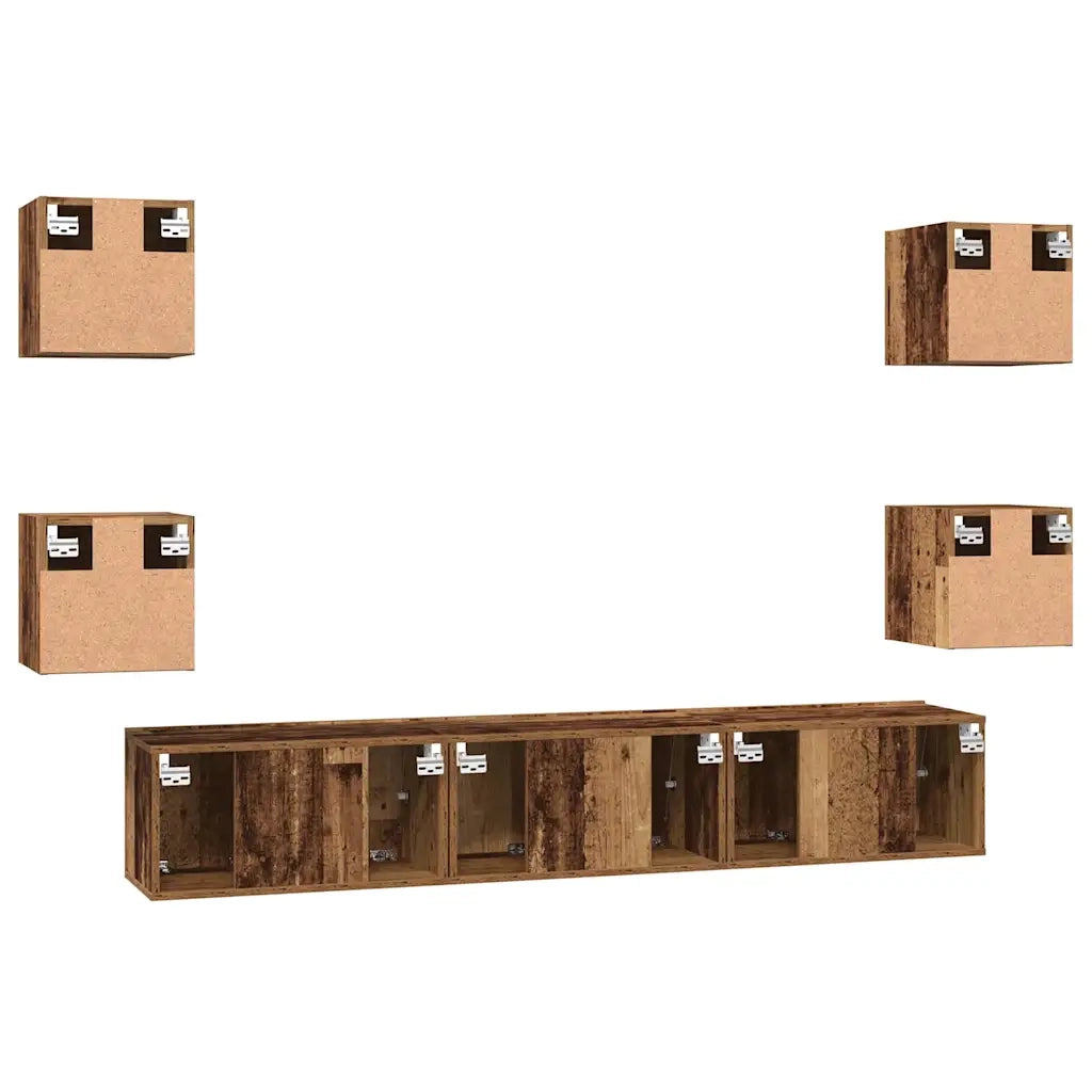 Set mobile TV 7 pcs Legno vecchio Legno multistrato 3393396