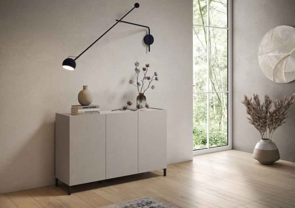 Madia 3 ante 130x40x84 cm cashmere - SOLARIA