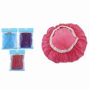 Trade Shop - Set 3 Pz Cuffia Doccia Bagno Elastico Con Bordino A Pizzo Protegge Capelli 87180 -