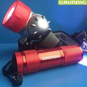 Trade Shop - Set 2 Torce Lampade Led Frontale E Torcia Per Campeggio Pesca Bici Grundig -