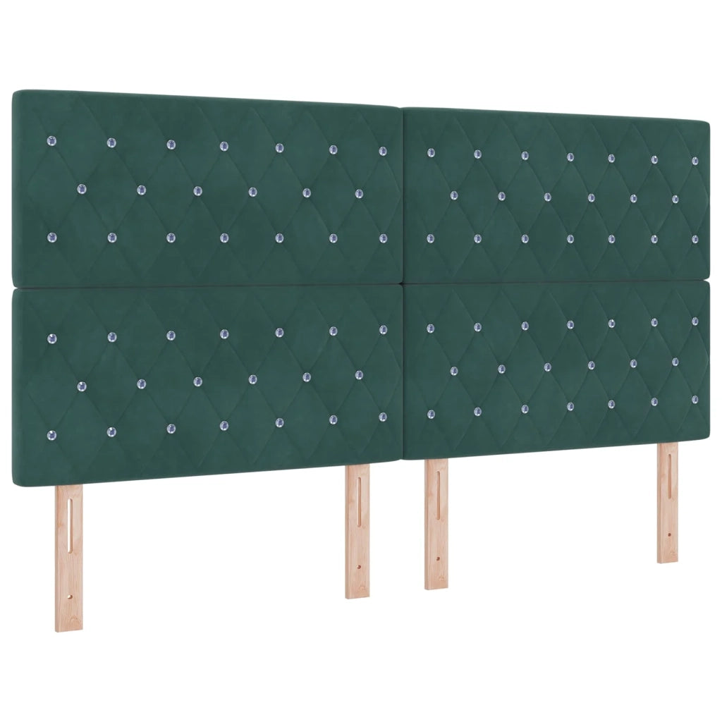 Letto ottomano con materasso 2 pz Verde Scuro Velluto 3457899