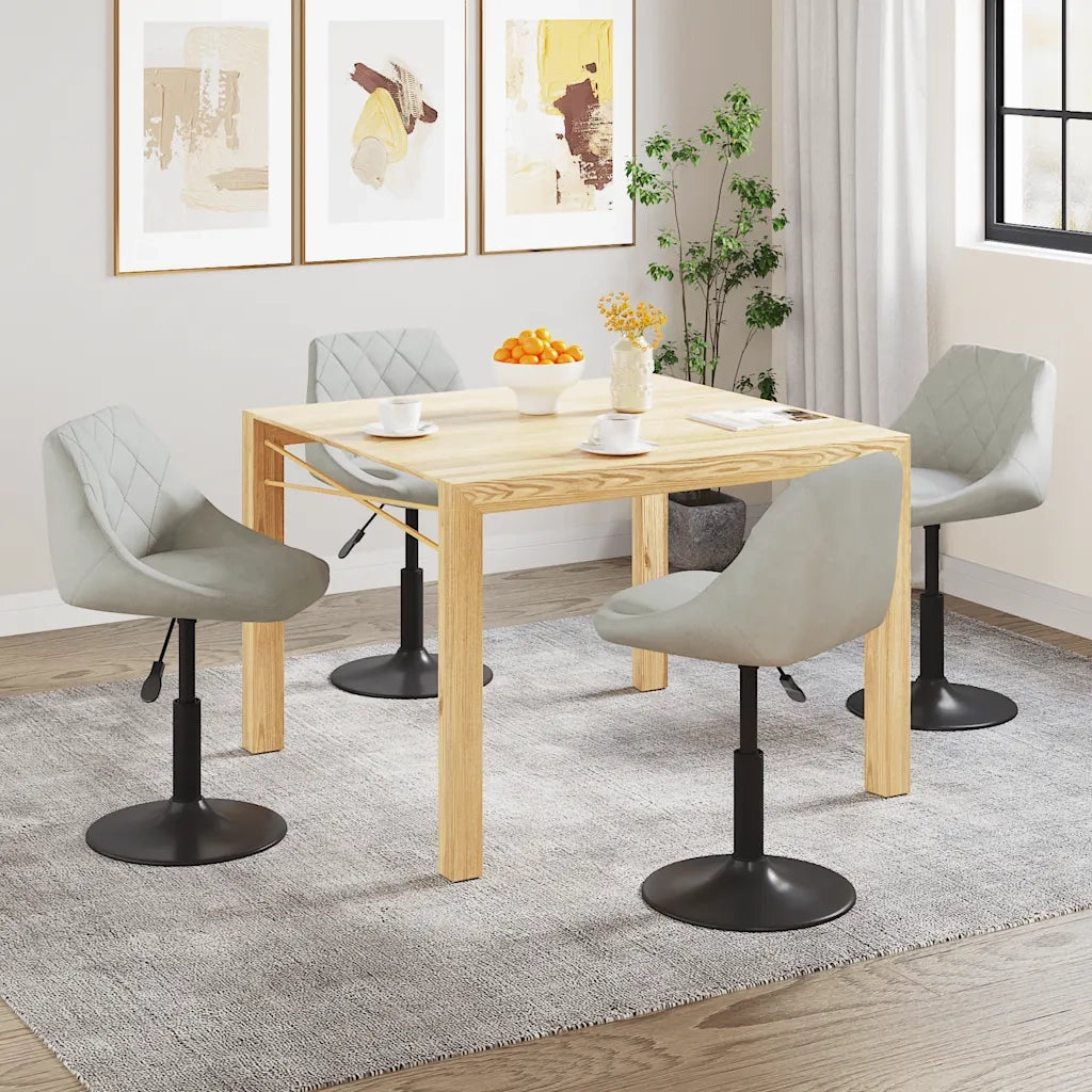 Sedie da Pranzo Girevoli 4 pz Grigio Chiaro in Velluto 3088791