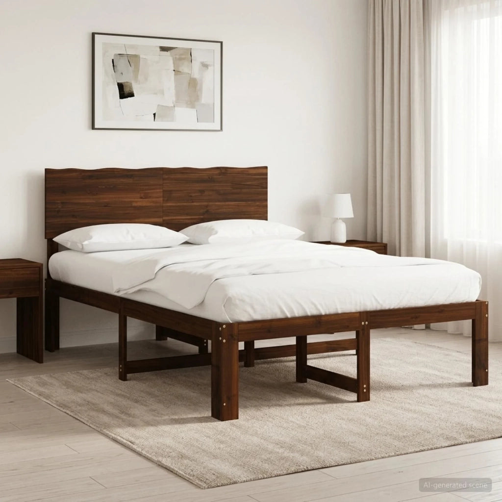 Letto matrimoniale con testiera ROSTOCK Marrone Scuro 3405419