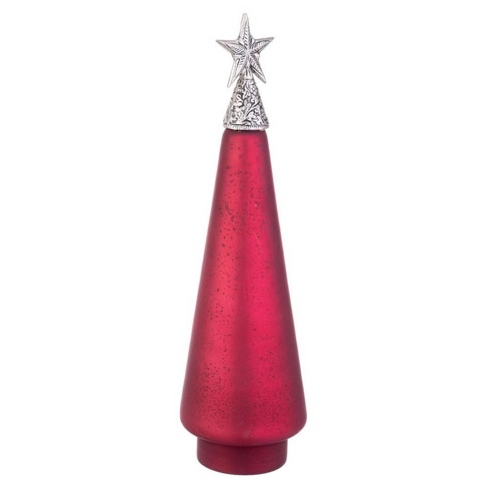 Pino vetro Glow rosso opaco con stella H44