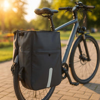 Doppel Gepäckträgertasche 37 x 16 x 51 cm, Fahrradtasche Gepäckträger 46 l Stauraum, wasserresistente Fahrrad Tasche, Gepäcktasche mit seitlichen Taschen