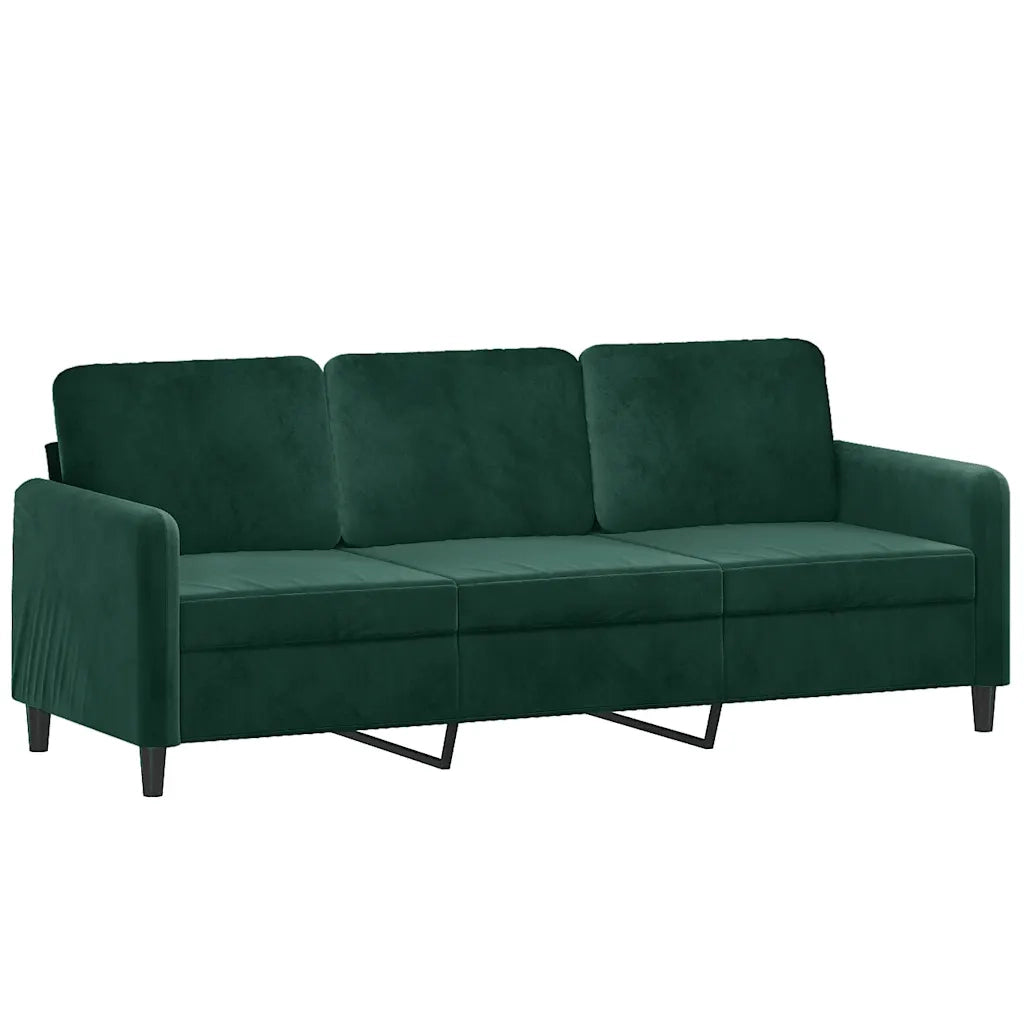 Divano a 3 Posti-Sofa 3 Posti Verde Scuro 180 cm in Velluto 857326