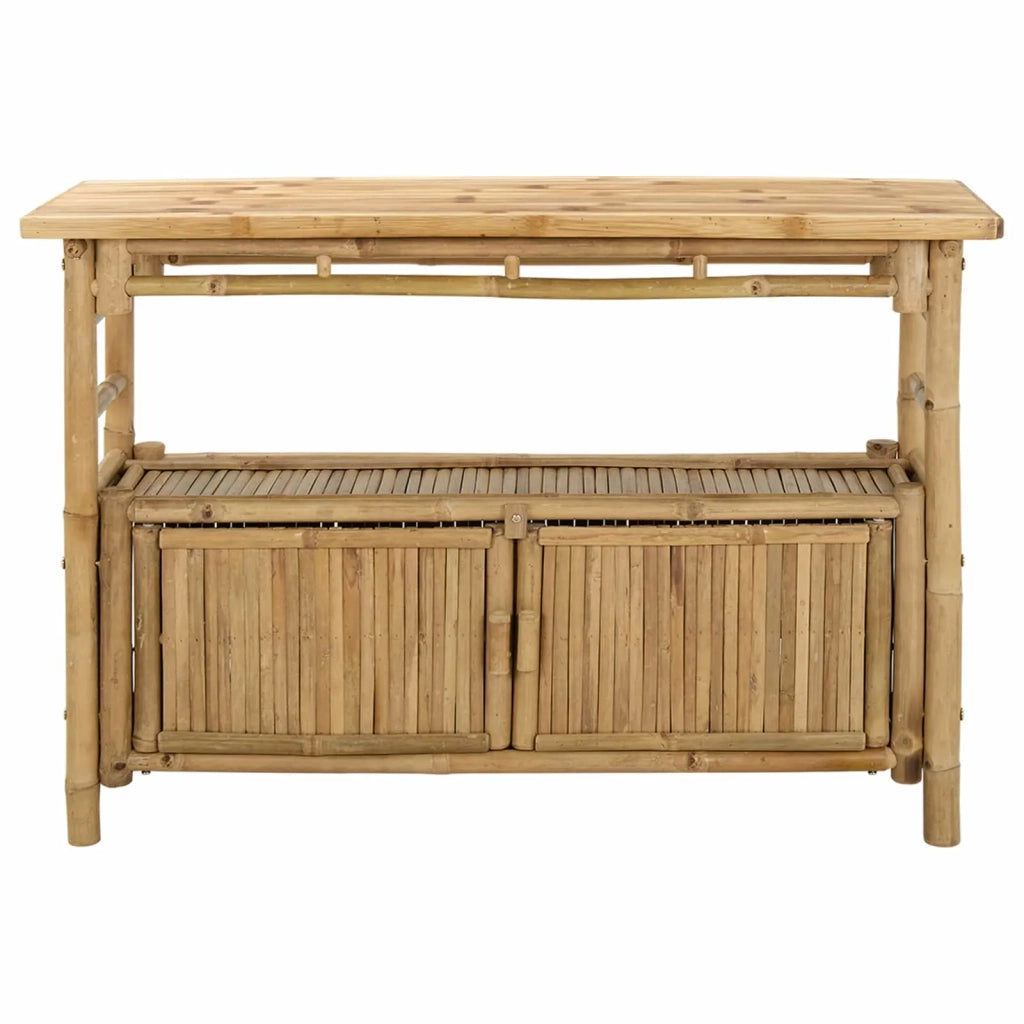Tavolo consolle con lo scaffale Naturale 110 x 35 x 75 cm Bambù