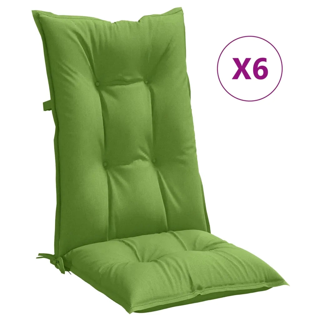 vidaXL Cuscini Sedia Schiena Alta 6 VerdeMélange 120x50x7 Tessuto