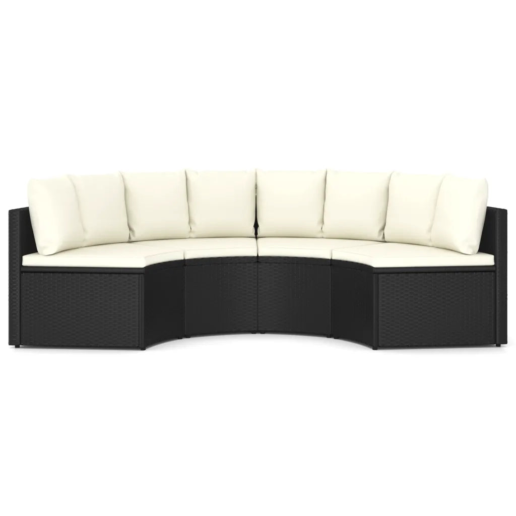 Set Divani da Giardino 4 pz con Cuscini in Polyrattan Nero 3064910