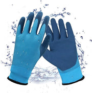 Manopole per lavoro invernali impermeabili termo-isolanti - rivestimento antiscivolo a base di lattice - manopole per montaggio manopole per giardinaggio - clima freddo neve auto blu .