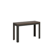Tavolo apribile 120/200x45/90 cm Linea Double telaio Antracite - Noce