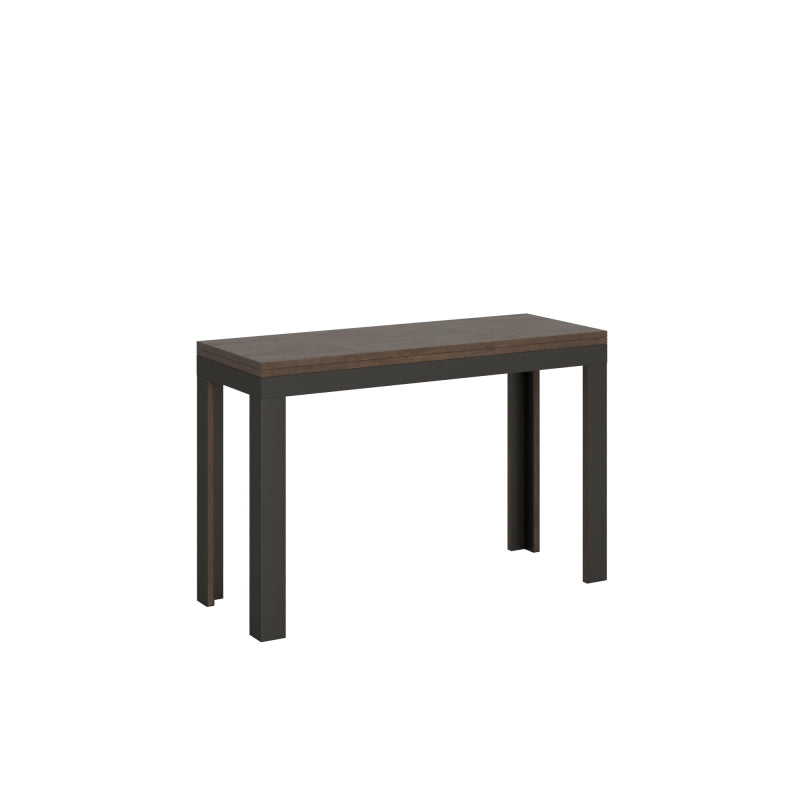 Tavolo apribile 120/200x45/90 cm Linea Double telaio Antracite - Noce
