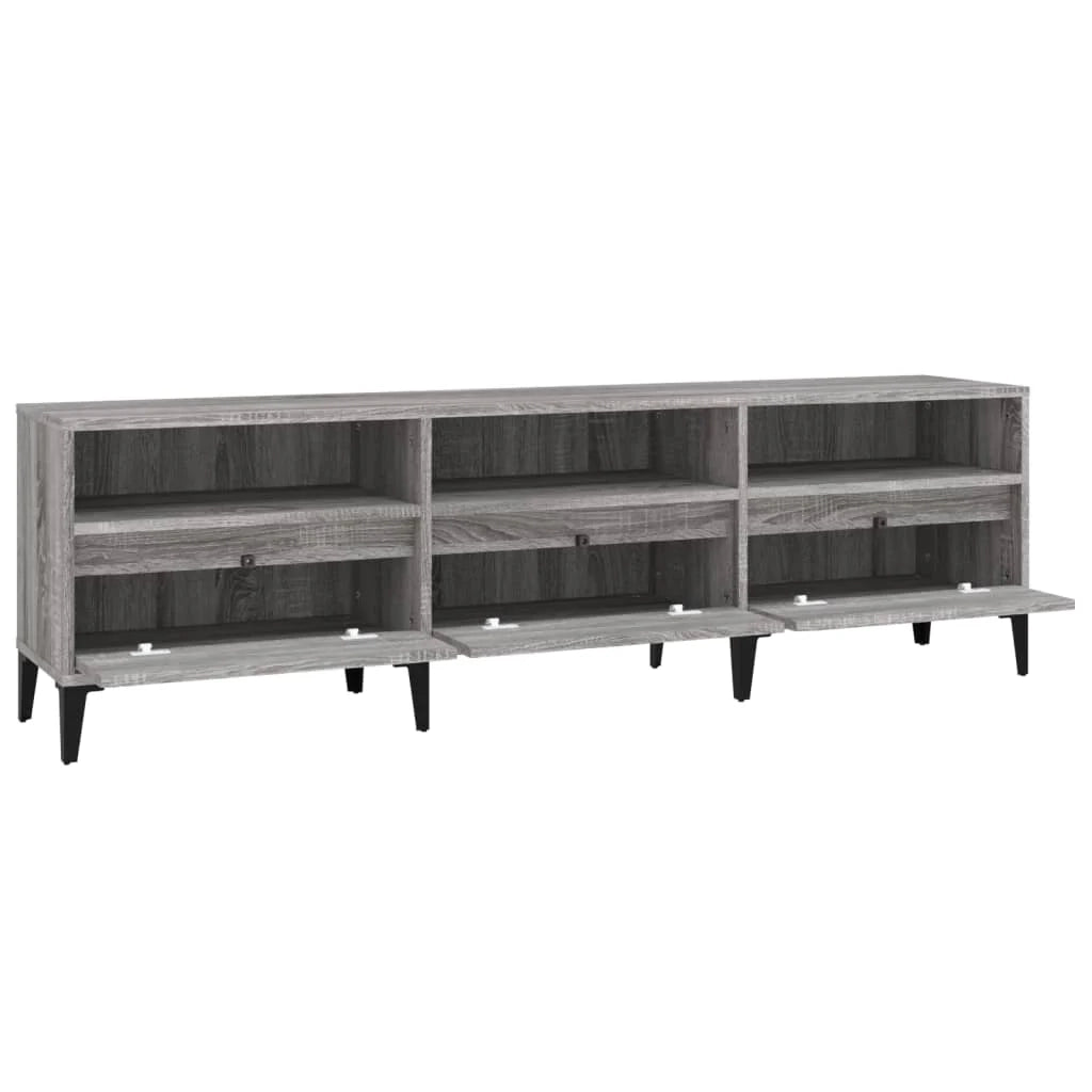 Mobile TV multimediale scaffale TV mobile TV sala da pranzo soggiorno camera da letto Sonoma 150 x 30 x 44,5 cm legno ingegnerizzato grigio 02_0028392