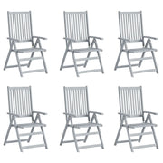 Sedie da Giardino Reclinabili 6 pz con Cuscini Massello Acacia 3065322