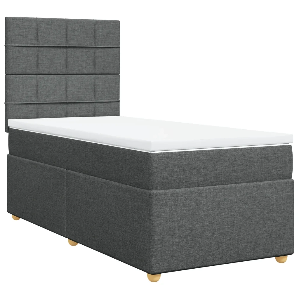 Giroletto a Molle con Materasso Grigio Scuro 80x200 cm Tessuto 3293408